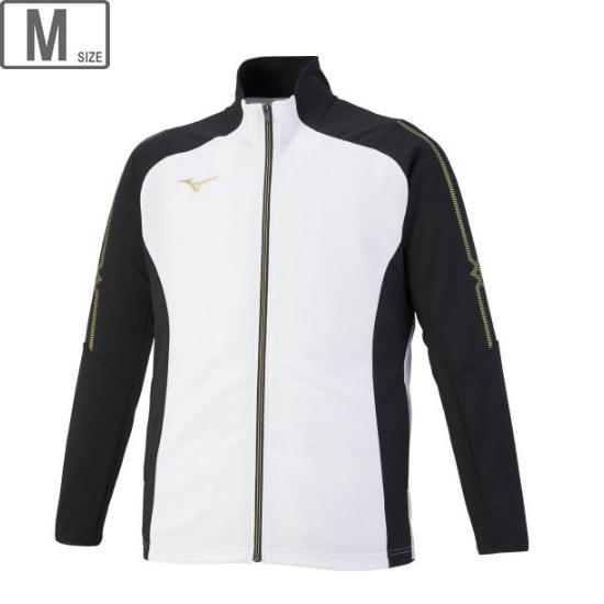 ミズノ mizuno MC-LINE ウォームアップジャケット ユニセックス M (ホワイト×ブラッ...