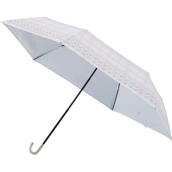 　 エスタ ビューティーシールド晴雨兼用折りたたみ日傘 チェックペールピンク 30164-05-30...