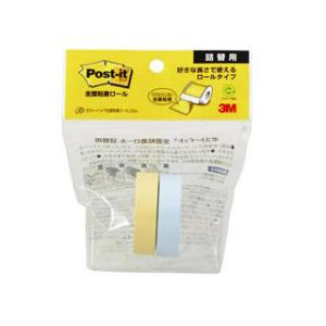 3M スリーエムジャパン  Post-it ポスト・イット 全面粘着ロール 詰替用 12mm×10m 2巻 イエロー＆ブルー PTR-R12YB｜murauchi3