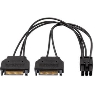 ainex アイネックス PCI Express6ピン用電源変換ケーブル 15cm ブラック PX-...