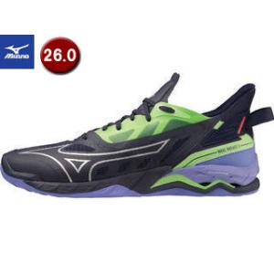 ミズノ mizuno 【ユニセックス】 ウエーブミラージュ 5 【パープル×グリーン×シルバー】 【26.0cm】 【2E】 X1GA2350の商品画像