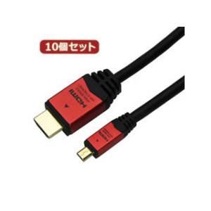 HORIC 【10個セット】 HORIC HDMI MICROケーブル 5m レッド HDM50-0...