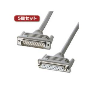 サンワサプライ 【5個セット】 サンワサプライ RS-232Cケーブル(25pin延長用・3m) K...
