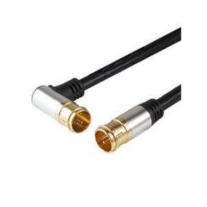 HORIC 5個セット HORIC アンテナケーブル 5m ブラック アルミヘッド L字差込式/差込...