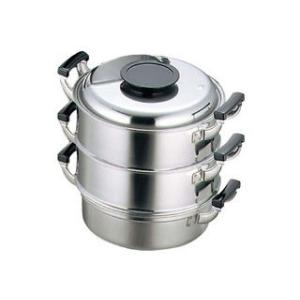 桃印18-0角型蒸器 29cm 3段 0472900 蒸し器 ステンレス IH対応 業務用