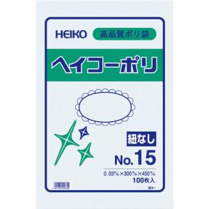 SHIMOJIMA シモジマ HEIKO/ヘイコー ポリ規格袋 ヘイコーポリ 03 No.15 紐なし 006611501
