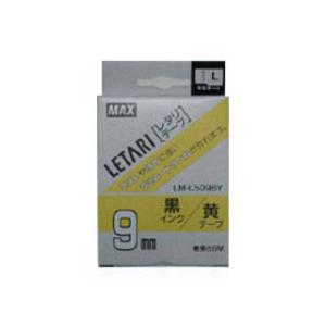 MAX/マックス 【Bepop mini/ビーポップミニ】レタリテープ 9mm幅 黄 黒文字 LM-...