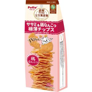Petio ペティオ 素材そのまま 完全無添加 ササミ＆鶏なんこつ パリッと 極薄チップス 45g