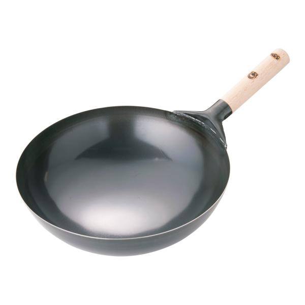 　 ＳＡ鉄プレス木柄北京鍋 ３３cm