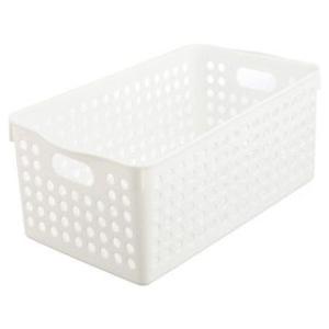 inomata イノマタ化学 小物 収納 ストックバスケット ワイド ホワイト 4571 29.3× 16.6× 11.5cm