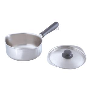 柳宗理 ステンレスアルミ3層鋼 片手鍋 18cm つや消し IH対応 フタ付き