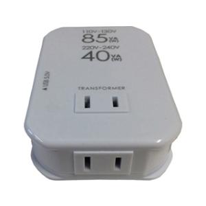カシムラ NTI-111　海外用薄型2口変圧器USB　110-130V/85VA 220-240V/...