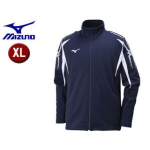 ミズノ mizuno  32JC8001-14 ＭＣＢ　ウォームアップシャツ 【XL】 （ネイビー×ホワイト）｜murauchi3