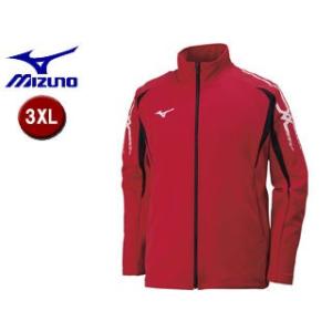 ミズノ mizuno  32JC8001-62 ＭＣＢ　ウォームアップシャツ 【3XL】 （チャイニーズレッド×ブラック）｜murauchi3