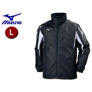 ミズノ mizuno  32JE7553-09 中綿ウォーマーシャツ 【L】 （ブラック×ホワイト）｜murauchi3