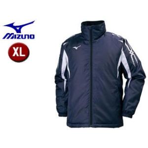 ミズノ mizuno  32JE7553-14 中綿ウォーマーシャツ 【XL】 （ディープネイビー×ホワイト）