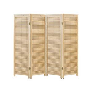 萩原 ハギハラ ルーバーの開閉機能付き 風と光の量を調節できる ルーバースクリーン4連 ナチュラル MS-8124NA