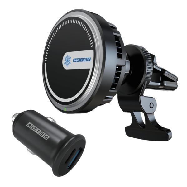 ADTEC アドテック 車載用ワイヤレス充電器＋シガーセット ACWPD-V015M-w38AC