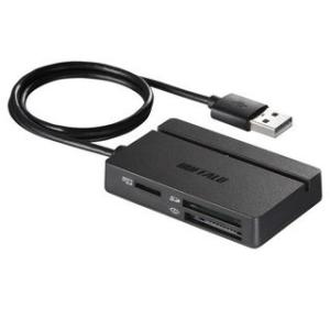 BUFFALO/バッファロー  USB2.0 マルチカードリーダー スタンダードモデル ブラック BSCR100U2BK｜murauchi3