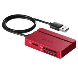 BUFFALO/バッファロー USB2.0 マルチカードリーダー スタンダードモデル レッド BSCR100U2RD｜murauchi3