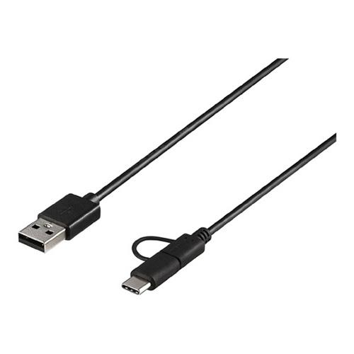 BUFFALO バッファロー USB2.0ケーブル A-microB+Type-C 0.5m ブラッ...