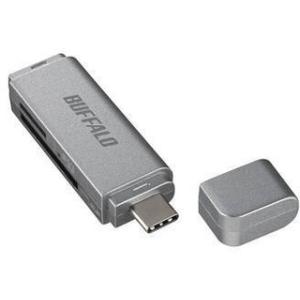 BUFFALO バッファロー  USB3.0 Type-C接続 カードリーダー SD用直挿し シルバ...