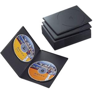 ELECOM/エレコム スリムDVDトールケース（2枚収納タイプ） 10枚セット ブラック CCD-DVDS06BK｜murauchi3