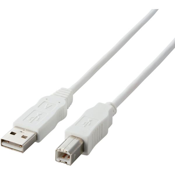 ELECOM エレコム EU RoHS準拠 USB2.0ケーブル ABタイプ/2.0m ホワイト U...