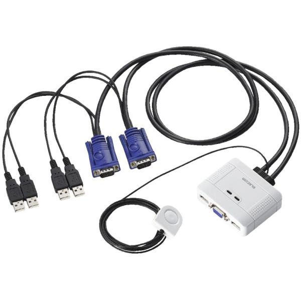 ELECOM エレコム USB対応 ケーブル一体型切替器 KVM-KUSN