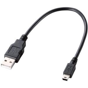 ELECOM エレコム  U2C-GMM025BK ゲーム機用USB2.0ケーブル（A - miniBタイプ）[ブラック] 0.25m プレイステーション3用ケーブル、アダプターの商品画像