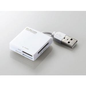ELECOM エレコム MR-K009WH  USB2.0 ケーブル固定メモリカードリーダ/43+5/ホワイト｜murauchi3