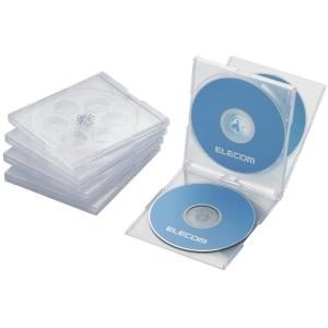 ELECOM エレコム Blu-ray/DVD/CDプラケース/4枚収納/5パック/クリア CCD-JSCNQ5CR｜murauchi3