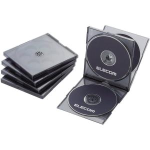 ELECOM エレコム Blu-ray/DVD/CDプラケース/4枚収納/5パック/クリアブラック CCD-JSCNQ5CBK｜murauchi3