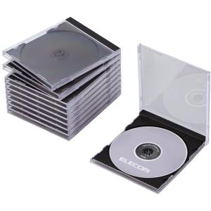 ELECOM エレコム Blu-ray/DVD/CDプラケース/1枚収納/10パック/ブラック CCD-JSCN10BK｜murauchi3