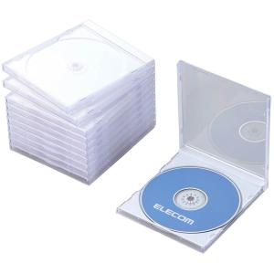 ELECOM エレコム Blu-ray/DVD/CDプラケース/1枚収納/10パック/ホワイト CCD-JSCN10WH｜murauchi3