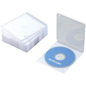 ELECOM エレコム Blu-ray/DVD/CDスリムプラケース/1枚収納/10パック/ホワイト CCD-JSCS10WH｜murauchi3