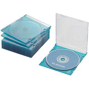 ELECOM エレコム Blu-ray/DVD/CDスリムプラケース/1枚収納/10パック/クリアブルー CCD-JSCS10CBU｜murauchi3