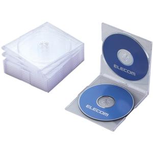 ELECOM エレコム Blu-ray/DVD/CDスリムプラケース/2枚収納/10パック/クリア CCD-JSCSW10CR｜murauchi3