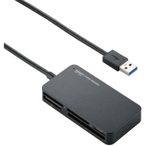 ELECOM エレコム メモリリーダライタ/USB3.0/SD・microSD・MS・XD・CF対応/スリムコネクタ/ブラック MR3-A006BK｜murauchi3