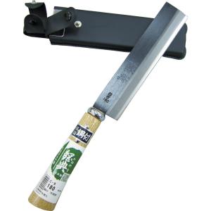 土佐 竹割包丁 安来鋼青紙割込 165mm 両刃 胴金付 竹細工 竹工芸用