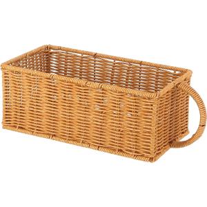 不二貿易 洗えるバスケット ハンドル付 ナチュラル