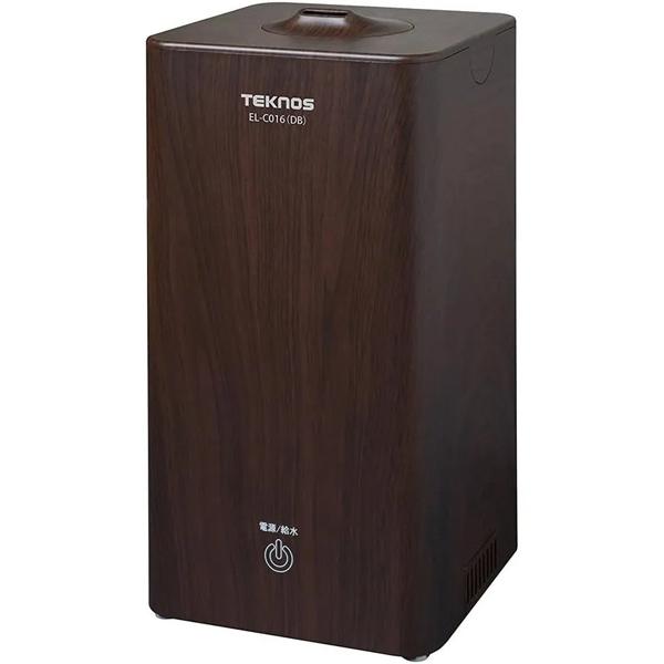 TEKNOS テクノス EL-C016(DB) 超音波加湿器1.0L 木目ダークブラウン