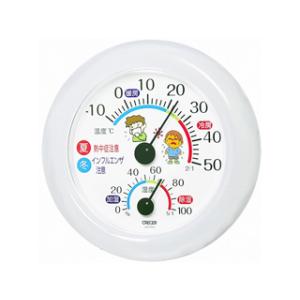 CRECER/クレセル  TR-103W 壁掛け・卓上両用スタンド付き温湿度計(ホワイト)