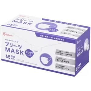 IRIS OHYAMA アイリスオーヤマ プリーツマスク ゆったり大きめサイズ 65枚入 PN-NV...