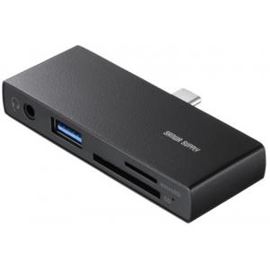 サンワサプライ Type-Cカードリーダー USB3.2 Gen1 SD/microSD/3.5mm...