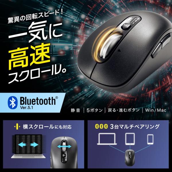 SANWA SUPPLY サンワサプライ MA-BBS529BK Bluetooth ワイヤレスマウ...