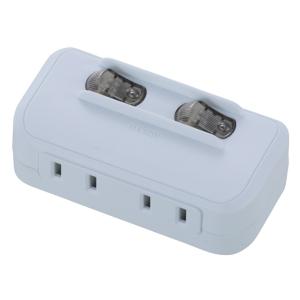 OHM（オーム電機） 電源タップ コードなし LED個別スイッチ 2個口 白