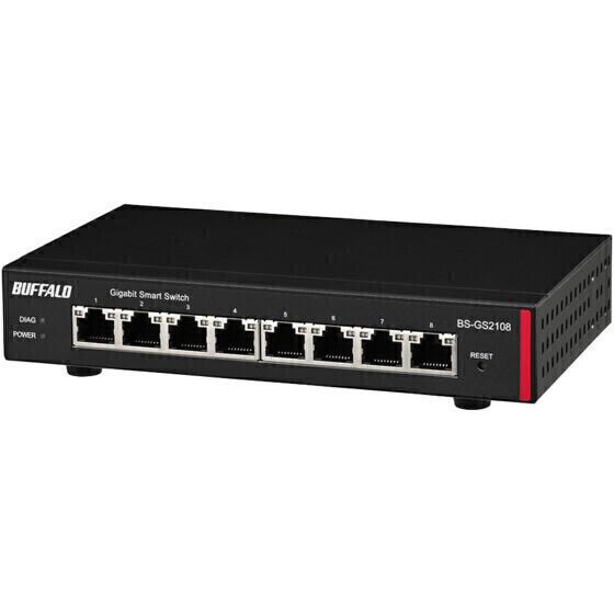BUFFALO バッファロー 法人向け レイヤー2 Giga スマートスイッチ ブラック 8ポート ...