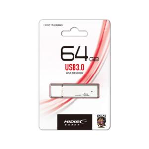HIDISC ハイディスク USB3.0 フラッシュドライブ USBメモリ 64GB シルバー キャ...