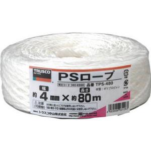 TRUSCO トラスコ中山 PSロープ 幅4mmX長さ80m 白 TPS-480